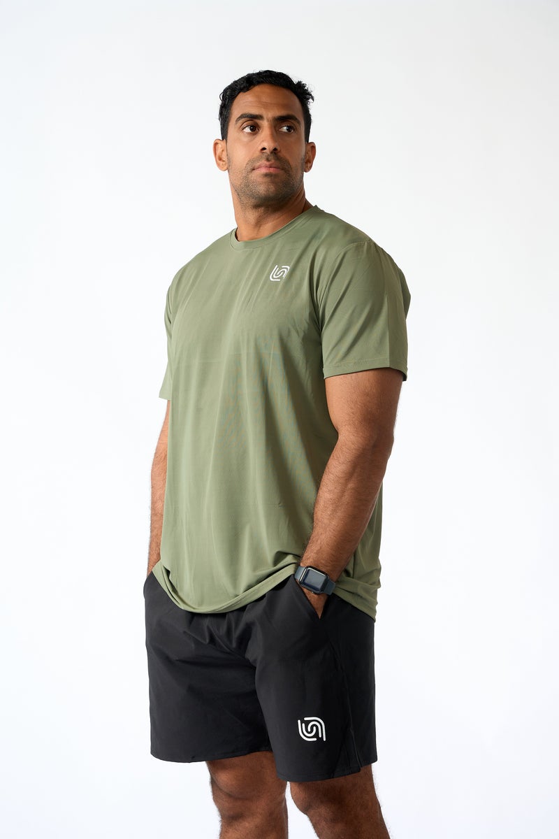 Beyond sportswear Men's Olive Regular Fit T-shirt - Image 4